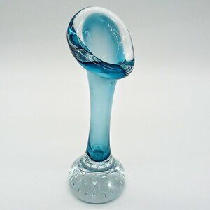 Vintage Aqua Blue Aseda Glasbruk Glass Bud Vase